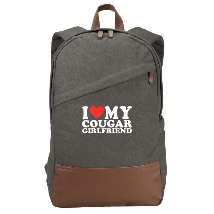 I Heart My Cougar Girlfriend Cotton Canvas Backpack