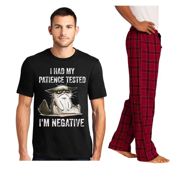 I Had My Patience Tested Im Negative Cat Funny Pajama Set