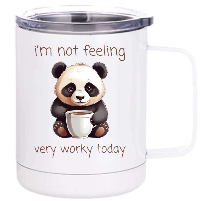 I Hate Mornings Panda Front & Back 12oz Stainless Steel Tumbler Cup