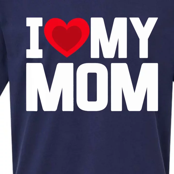 I Heart My Mom Love My Mom Happy Mother's Day Family Outfit Sueded Cloud Jersey T-Shirt