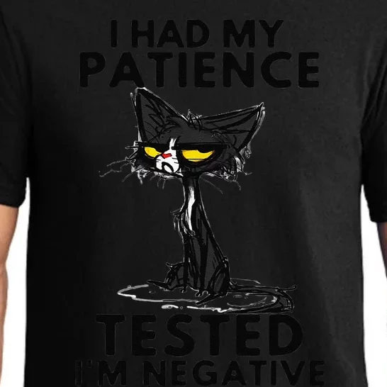 I Had My Patience Tested Im Negative Funny Black Cat Pajama Set