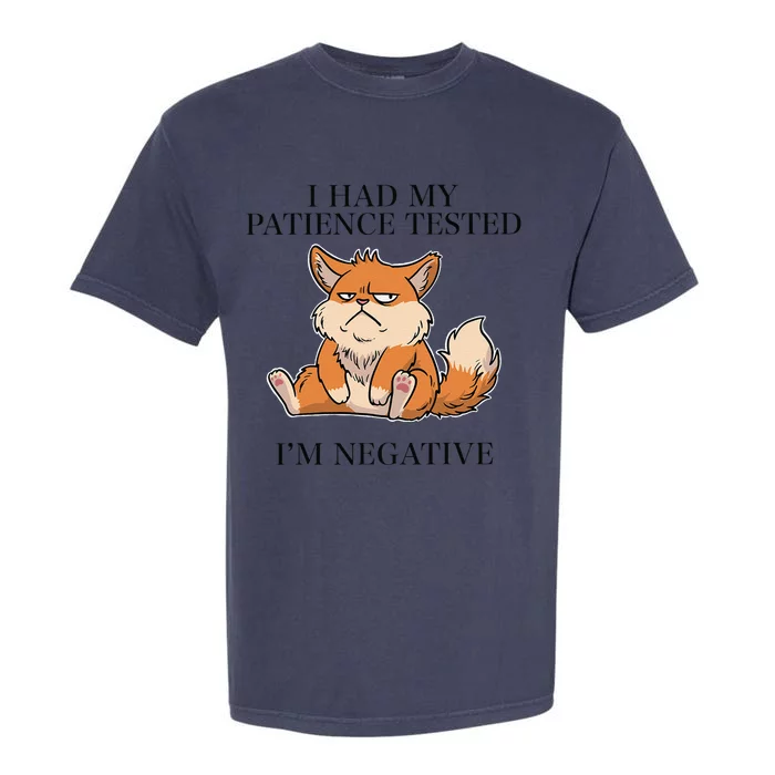 I Had My Patience Tested Im Negative Funny Cat Garment-Dyed Heavyweight T-Shirt