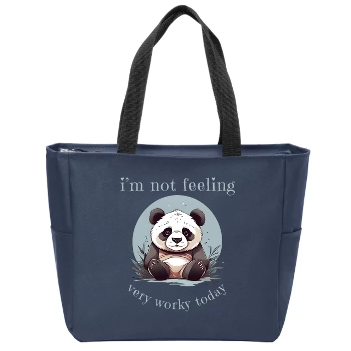 I Hate Mornings Panda Zip Tote Bag