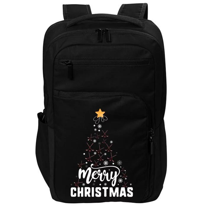 Ice Hockey Merry Christmas Tree Family Xmas Holidays Gift Cool Gift Impact Tech Backpack