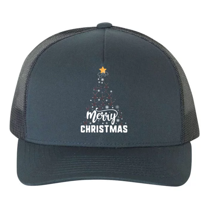 Ice Hockey Merry Christmas Tree Family Xmas Holidays Gift Cool Gift Yupoong Adult 5-Panel Trucker Hat