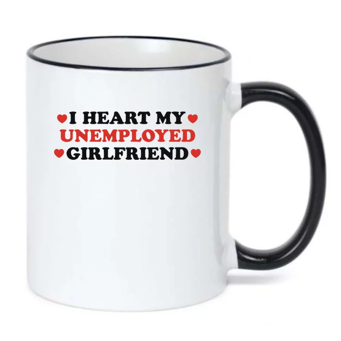 I Heart My Unemployed Girlfriend Black Color Changing Mug