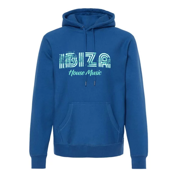 Ibiza House Music Teal Ibiza Spain Music Gift Premium Hoodie