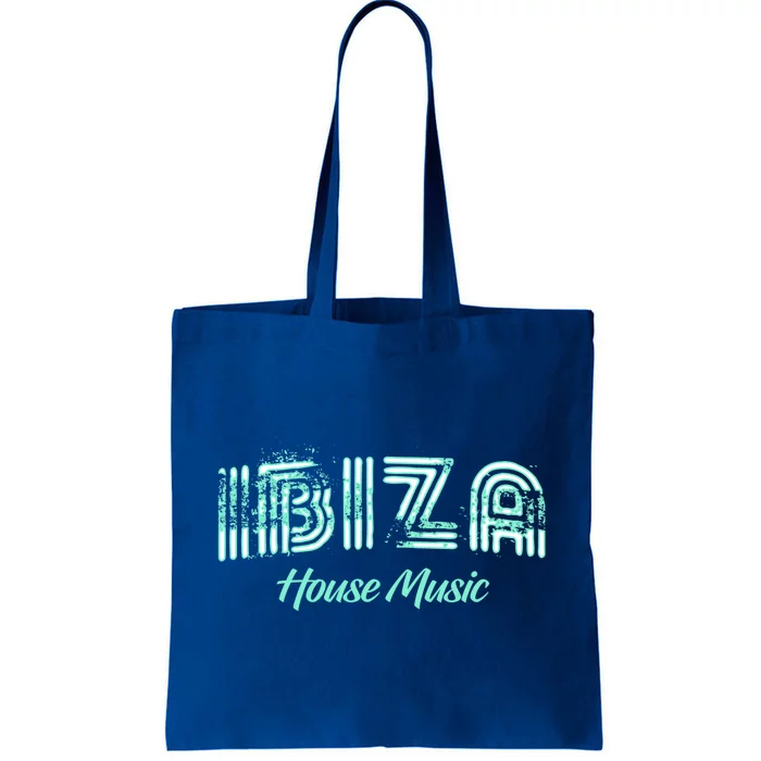 Ibiza House Music Teal Ibiza Spain Music Gift Tote Bag