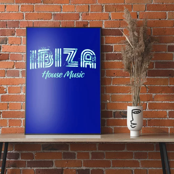 Ibiza House Music Teal Ibiza Spain Music Gift Poster