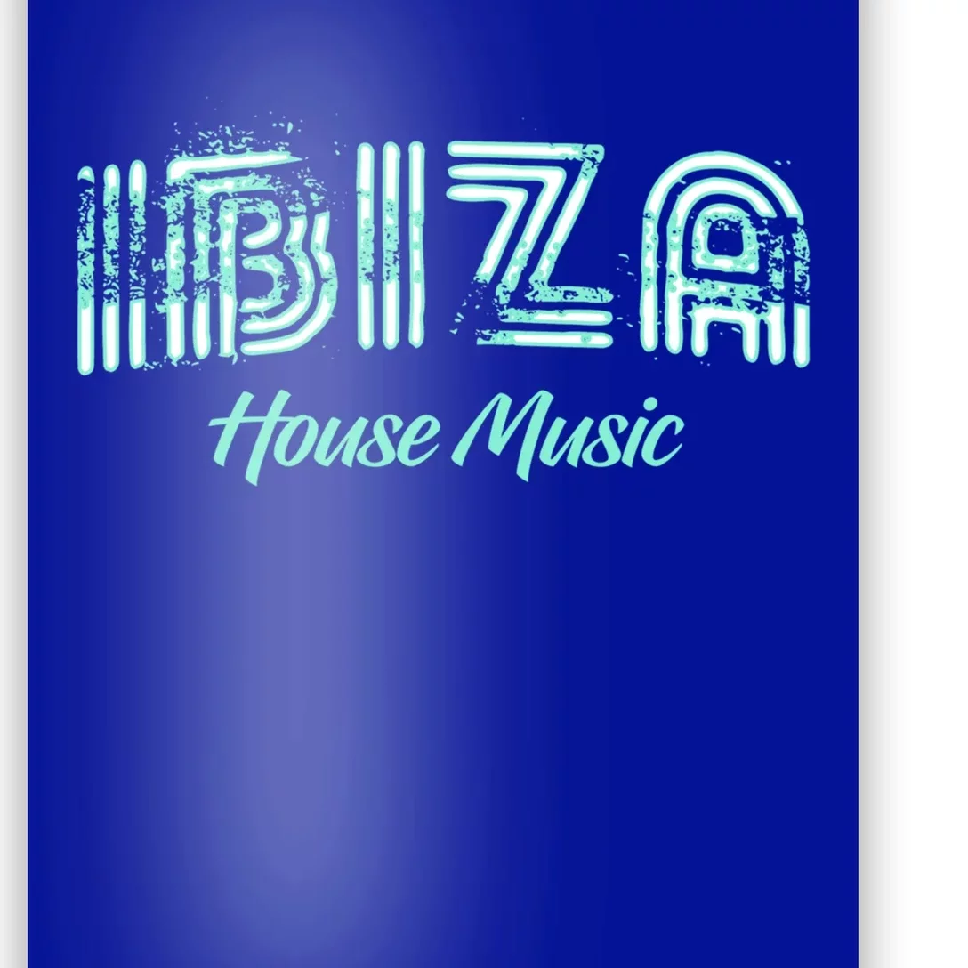 Ibiza House Music Teal Ibiza Spain Music Gift Poster