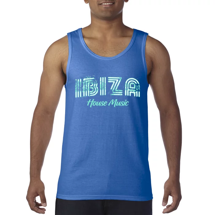 Ibiza House Music Teal Ibiza Spain Music Gift Tank Top