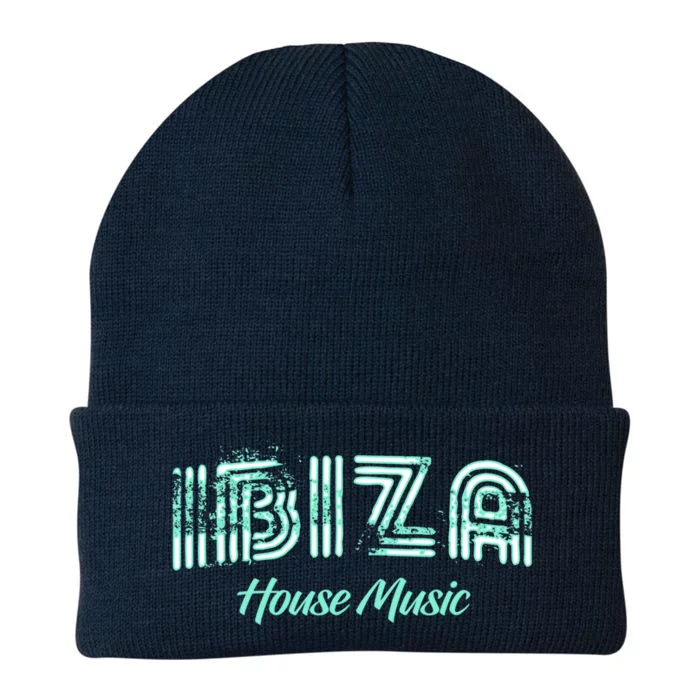 Ibiza House Music Teal Ibiza Spain Music Gift Knit Cap Winter Beanie