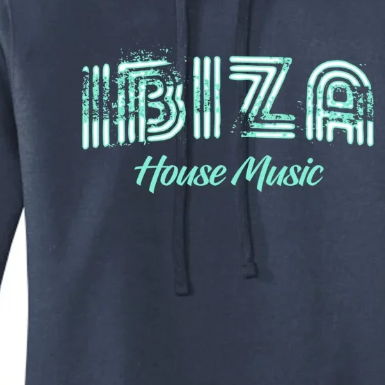 Ibiza House Music Teal Ibiza Spain Music Gift Women's Pullover Hoodie