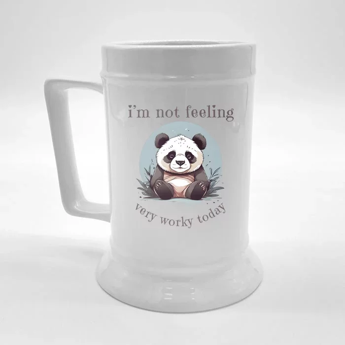 I Hate Mornings Panda Front & Back Beer Stein