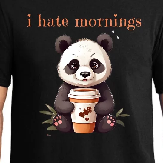 I Hate Mornings Panda Pajama Set