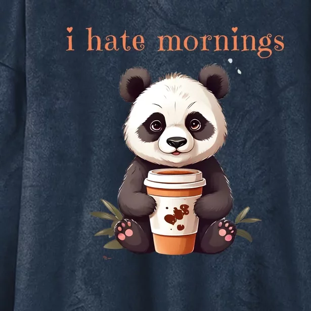 I Hate Mornings Panda Hooded Wearable Blanket