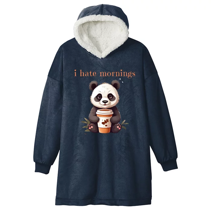 I Hate Mornings Panda Hooded Wearable Blanket