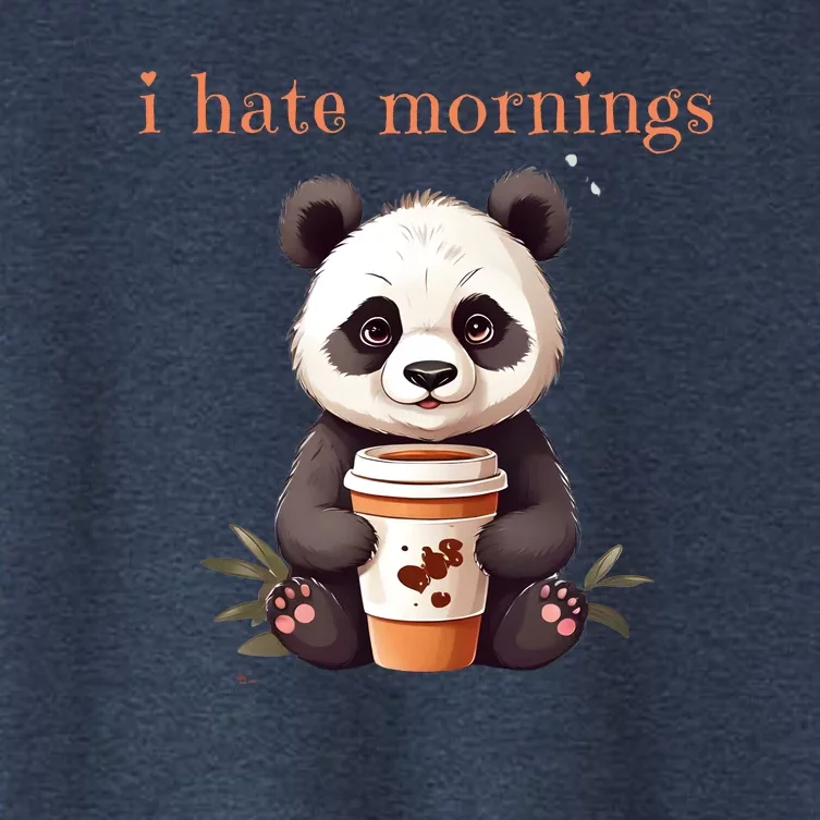 I Hate Mornings Panda Women's Crop Top Tee