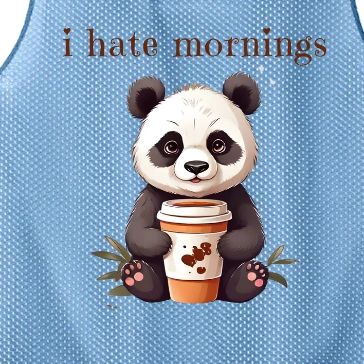 I Hate Mornings Panda Mesh Reversible Basketball Jersey Tank