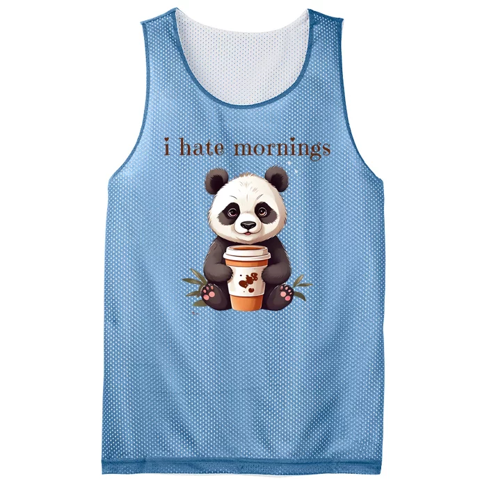 I Hate Mornings Panda Mesh Reversible Basketball Jersey Tank