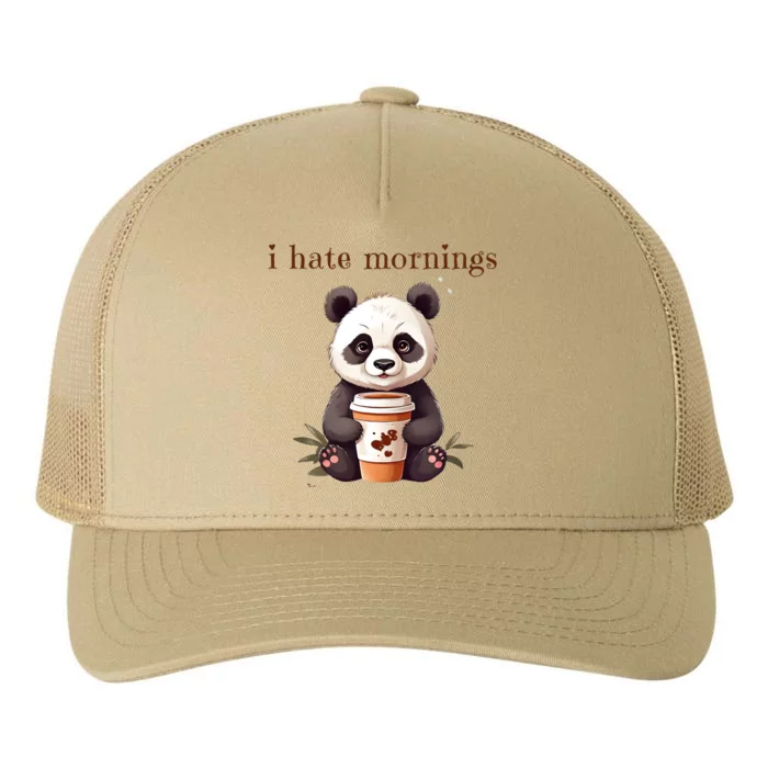 I Hate Mornings Panda Yupoong Adult 5-Panel Trucker Hat