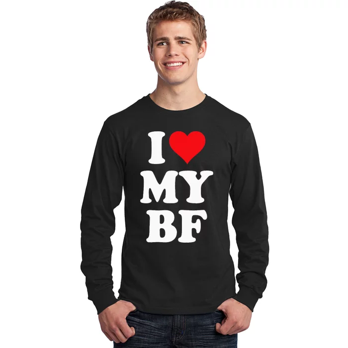 I Heart My Bf ValentineS Day For Boyfriend Best I Love Bf Long Sleeve Shirt