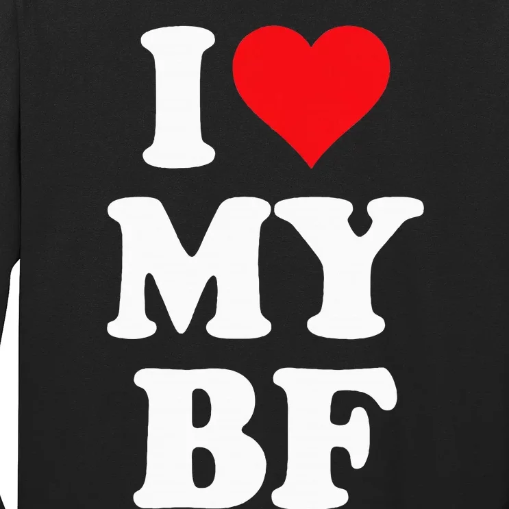 I Heart My Bf ValentineS Day For Boyfriend Best I Love Bf Long Sleeve Shirt