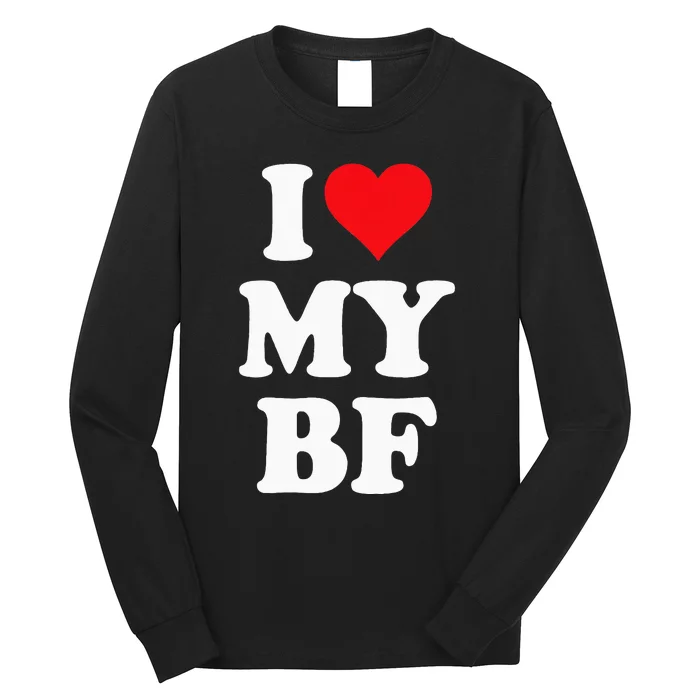 I Heart My Bf ValentineS Day For Boyfriend Best I Love Bf Long Sleeve Shirt