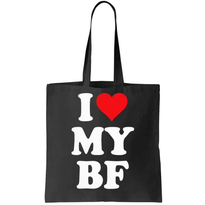 I Heart My Bf ValentineS Day For Boyfriend Best I Love Bf Tote Bag