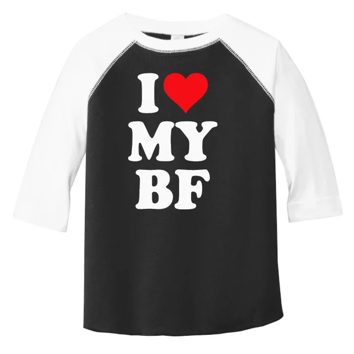 I Heart My Bf ValentineS Day For Boyfriend Best I Love Bf Toddler Fine Jersey T-Shirt