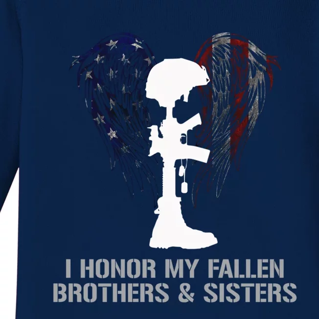 I Honor My Fallen Brothers And Sisters Funny Gift Baby Long Sleeve Bodysuit