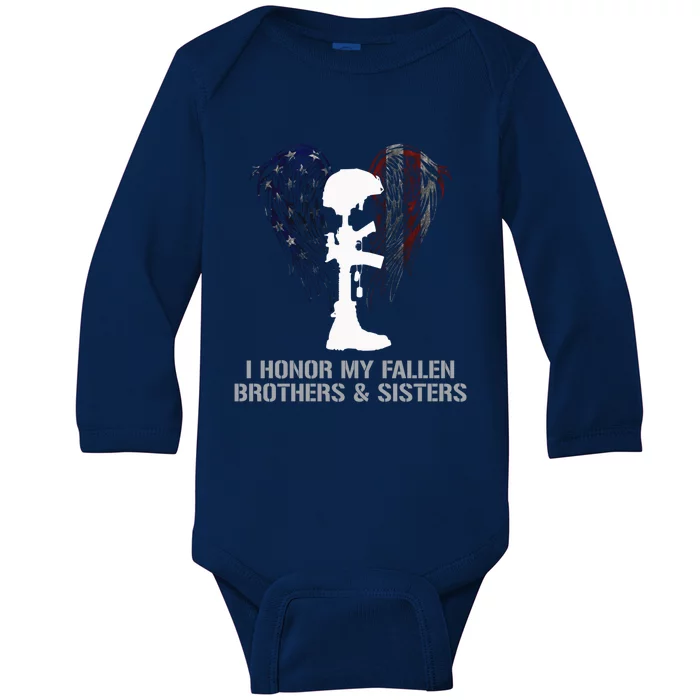 I Honor My Fallen Brothers And Sisters Funny Gift Baby Long Sleeve Bodysuit