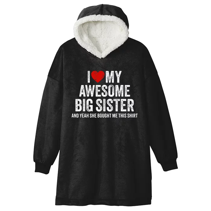 I Heart My Big Sister Hooded Wearable Blanket