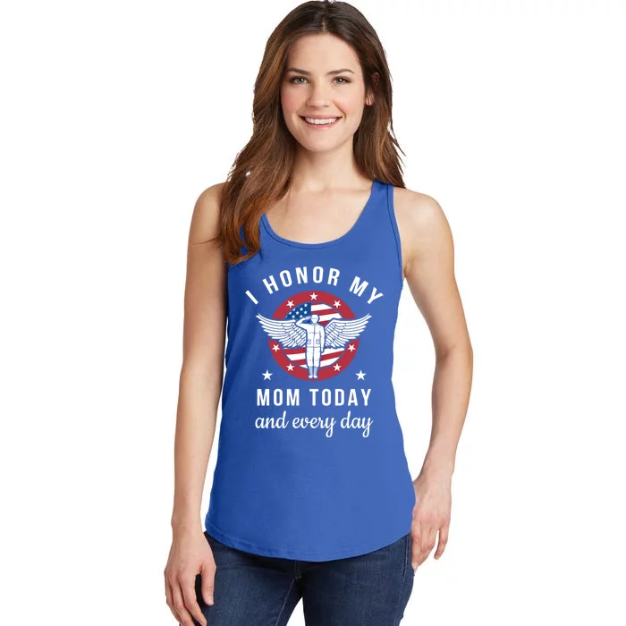 I Honor My Mom Today Gift Angel Solider Memorial Day Flag Funny Gift Ladies Essential Tank