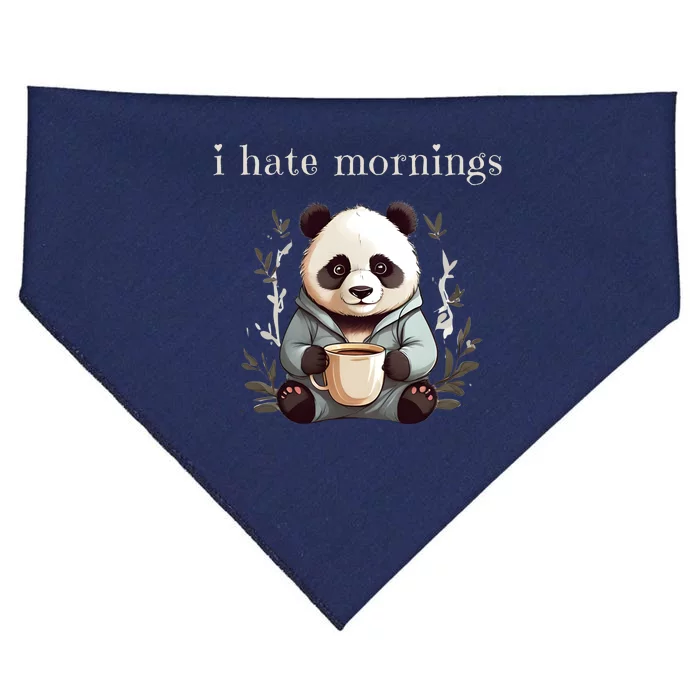 I Hate Mornings Panda USA-Made Doggie Bandana