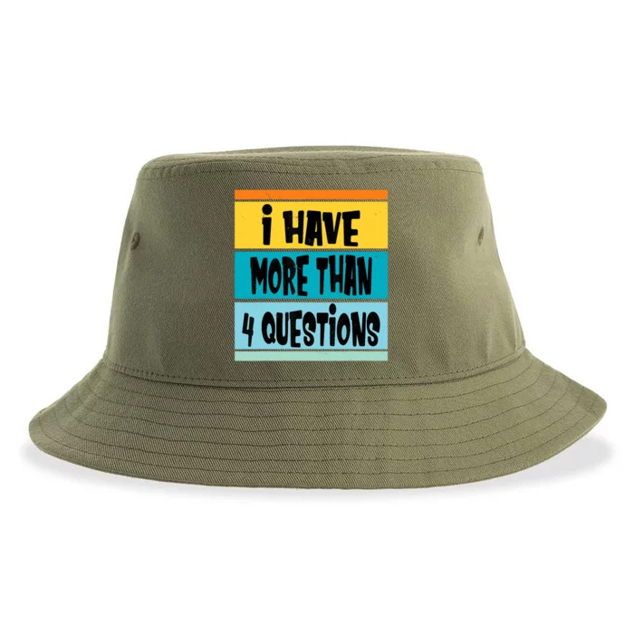 I Have More Than Four Questions Passover Sustainable Bucket Hat