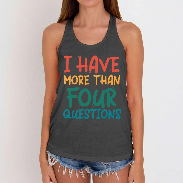 I Have More Than Four Questions Passover Seder Women's Knotted Racerback Tank