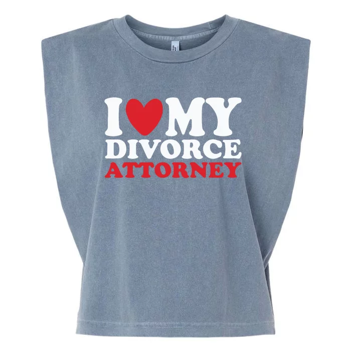 I Heart My Divorce Attorney Garment-Dyed Women's Muscle Tee