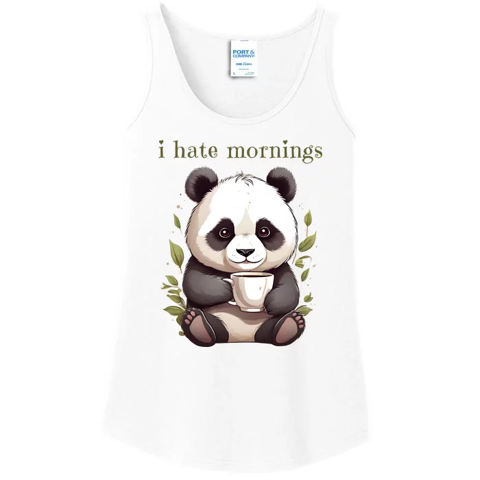 I Hate Mornings Panda Ladies Essential Tank