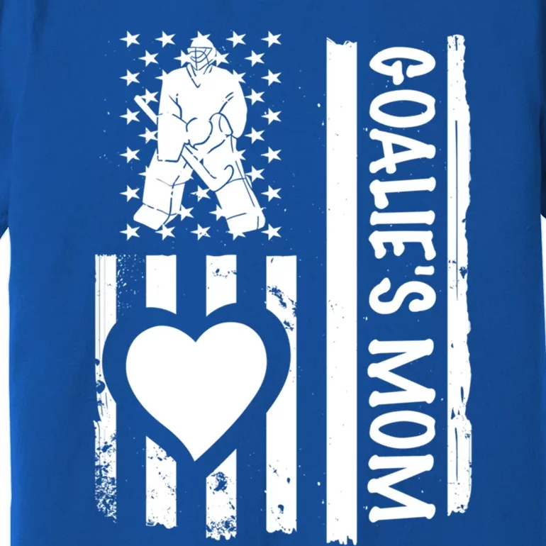 Ice Hockey Mom Goalie Usa Flag Gift Premium T-Shirt