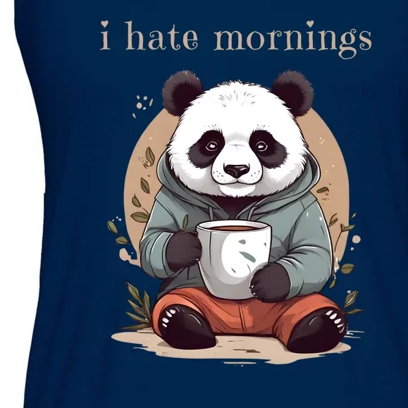 I Hate Mornings Panda Ladies Essential Flowy Tank