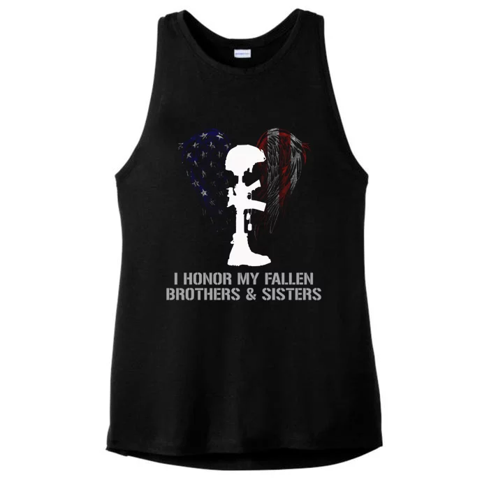 I Honor My Fallen Brothers And Sisters Gift Ladies Tri-Blend Wicking Tank