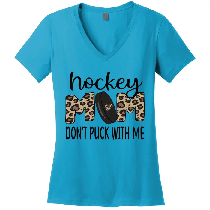 Ice Hockey Mom Of An Ice Hockey Player Hockey Mom Cute Gift Women's V-Neck T-Shirt