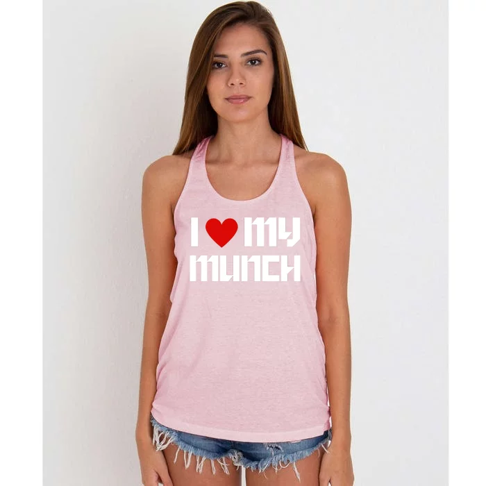 I Heart My Munch For Munching Lover Women's Knotted Racerback Tank