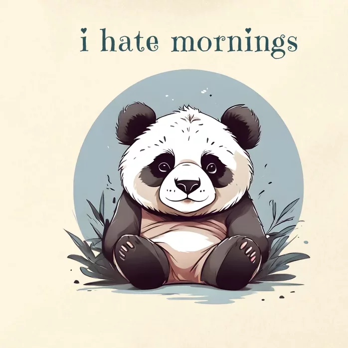 I Hate Mornings Panda Zip Tote Bag