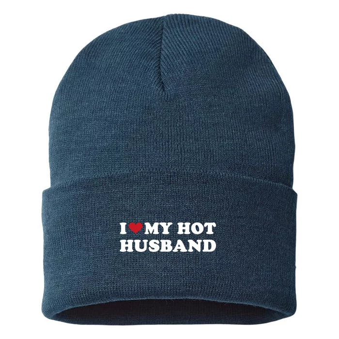 I Heart My Hot Husband Sustainable Knit Beanie