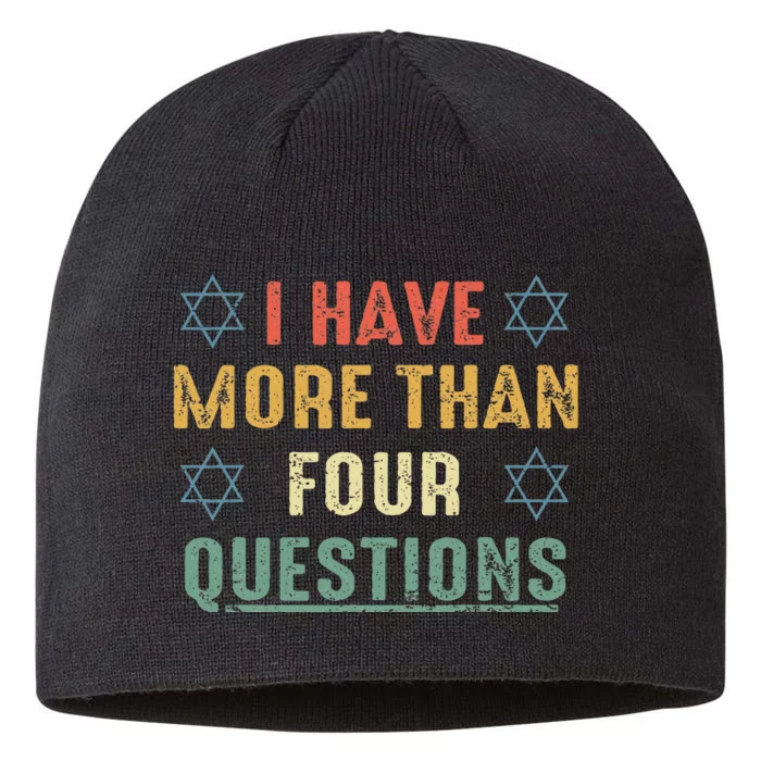 I Have More Than Four Questions Funny Passover Seder 8 1/2in Sustainable Knit Beanie