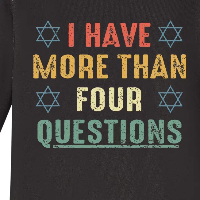 I Have More Than Four Questions Funny Passover Seder Baby Long Sleeve Bodysuit