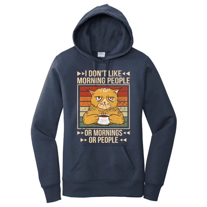 I Hate Morning People Cat Coffee Gift Women's Pullover Hoodie