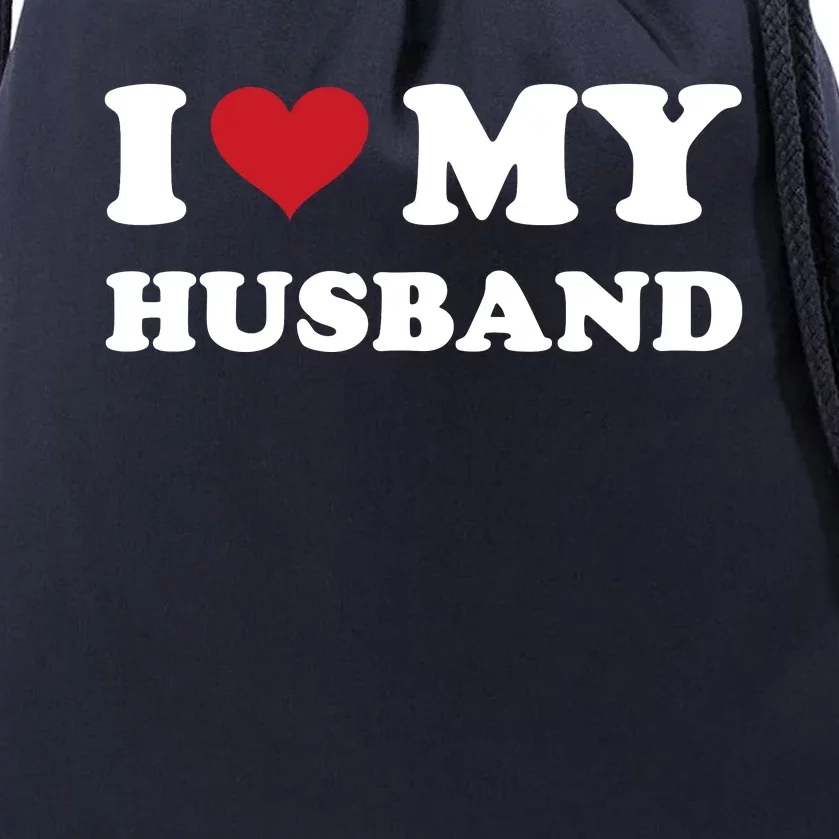 I Heart My Husband Drawstring Bag